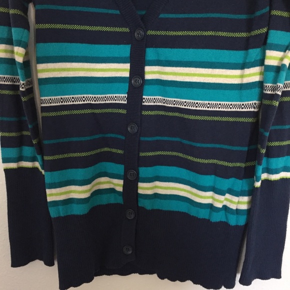 Aeropostale | cardigan, v-neck, button, blue green - Picture 4 of 7
